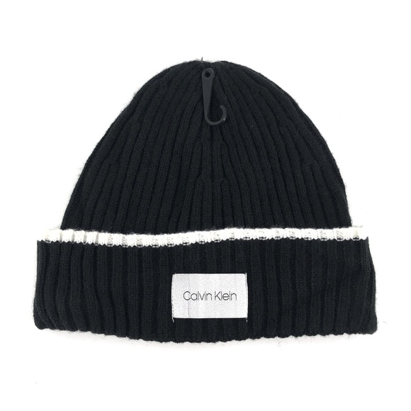 Calvin Klein Accessories - Calvin Klein Ribbed Knit Tipped Cuff Beanie Hat